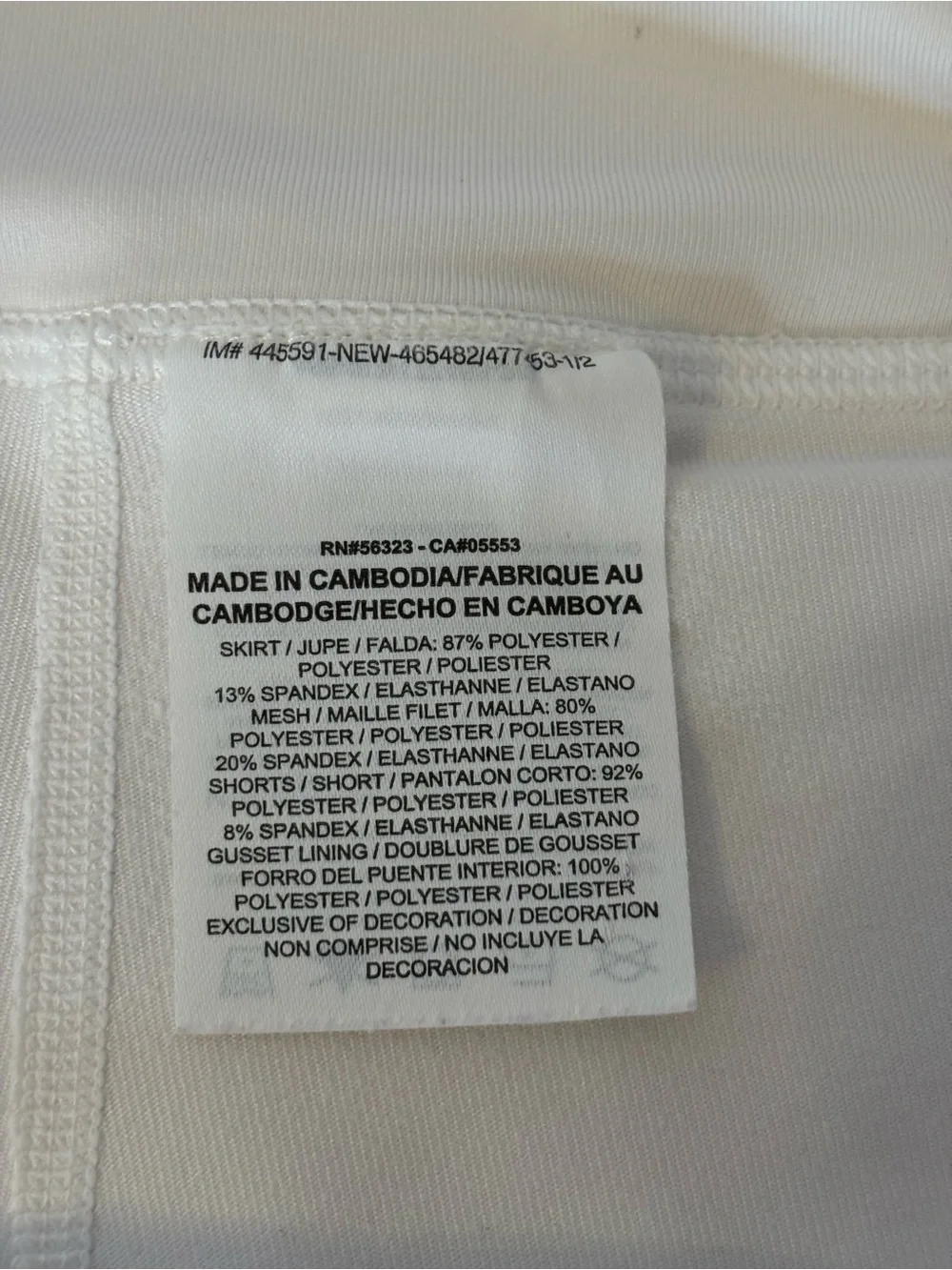 Nike White Mini Athletic Skirt with Black Swoosh
